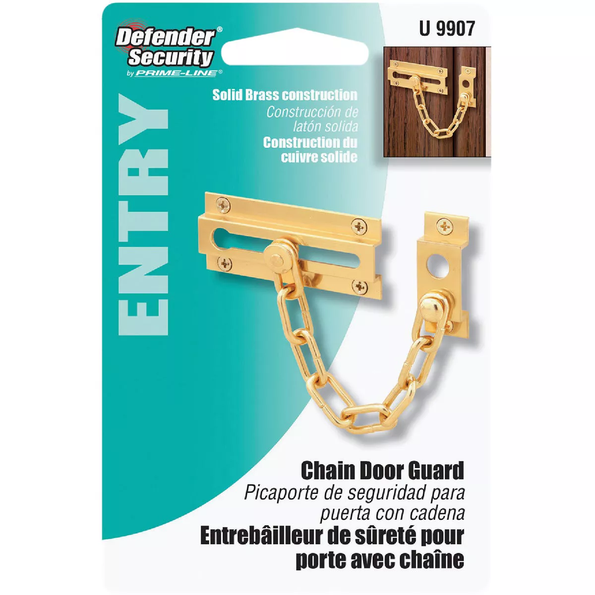 Defender Security Brass Chain Door Guard - photo 2