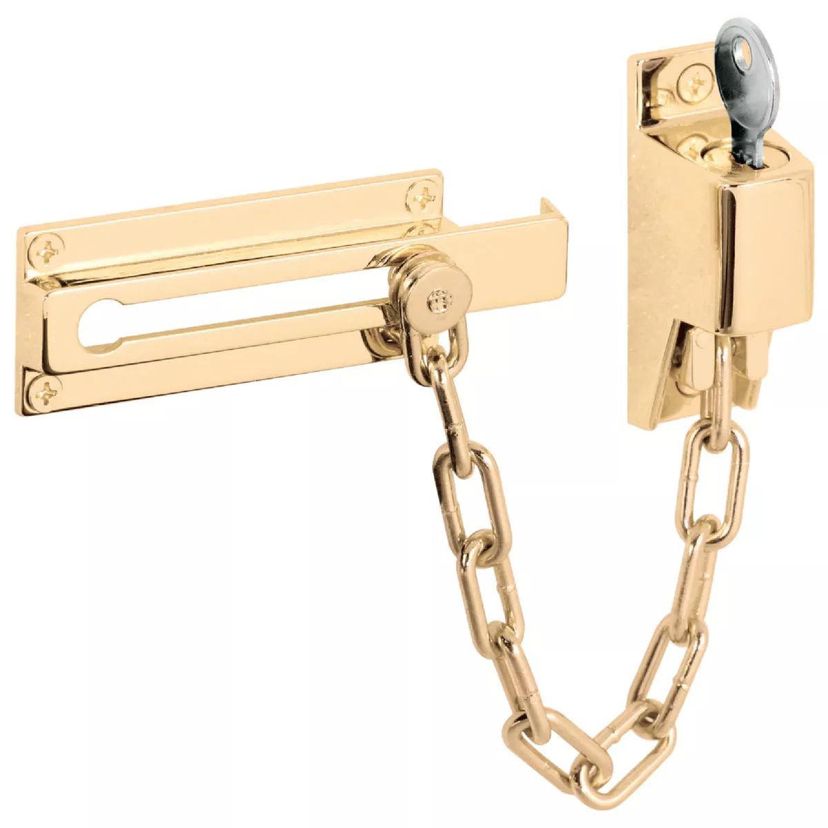 Defender Security Polished Brass Keyed Chain Door Lock - photo 2