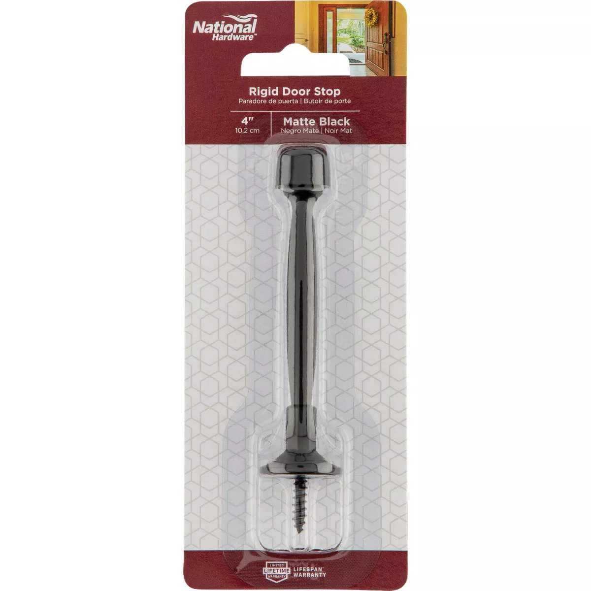 National Hardware 4 In. Matte Black Rigid Door Stop - photo 2