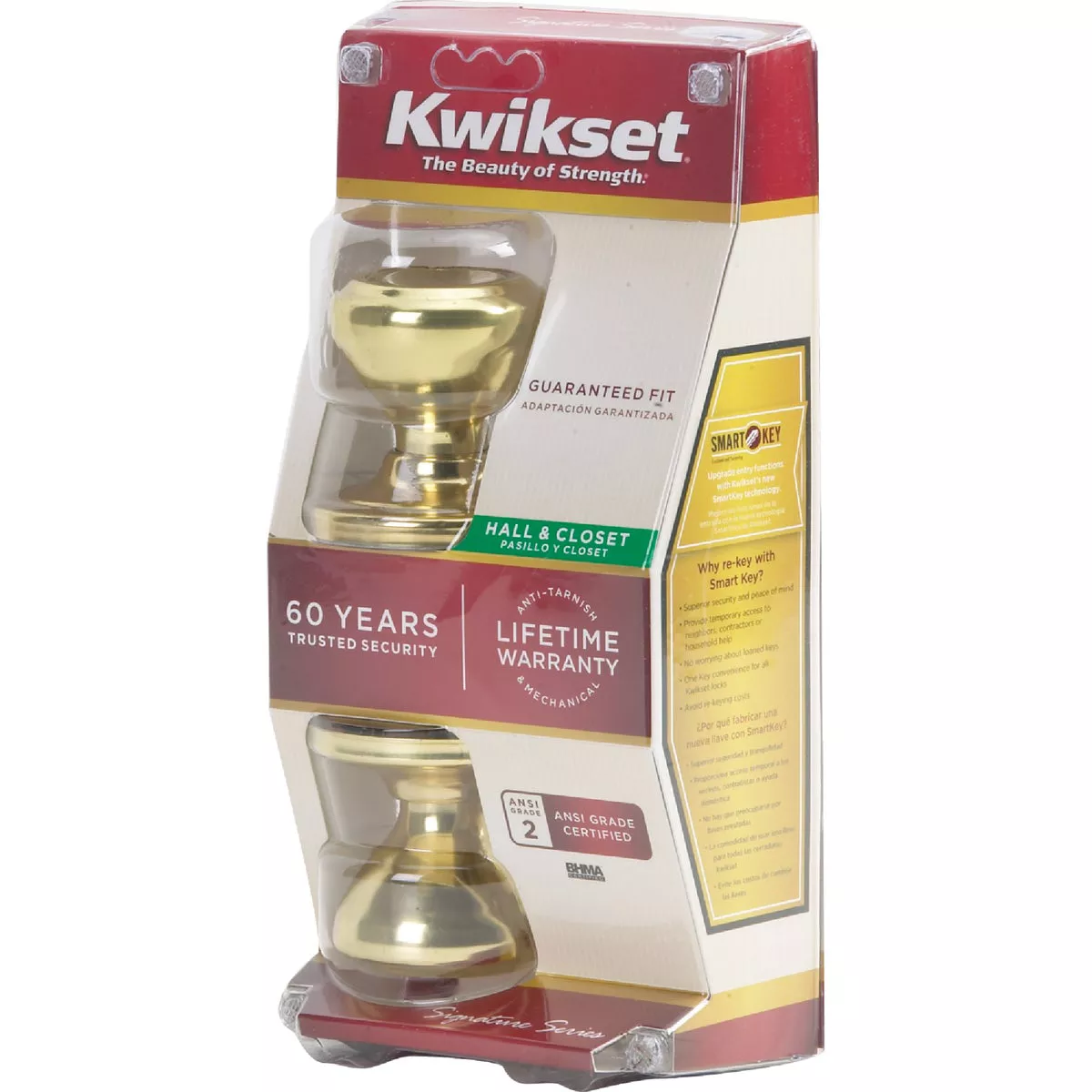 Kwikset Signature Series Polished Brass Hall & Closet Door Knob - photo 4