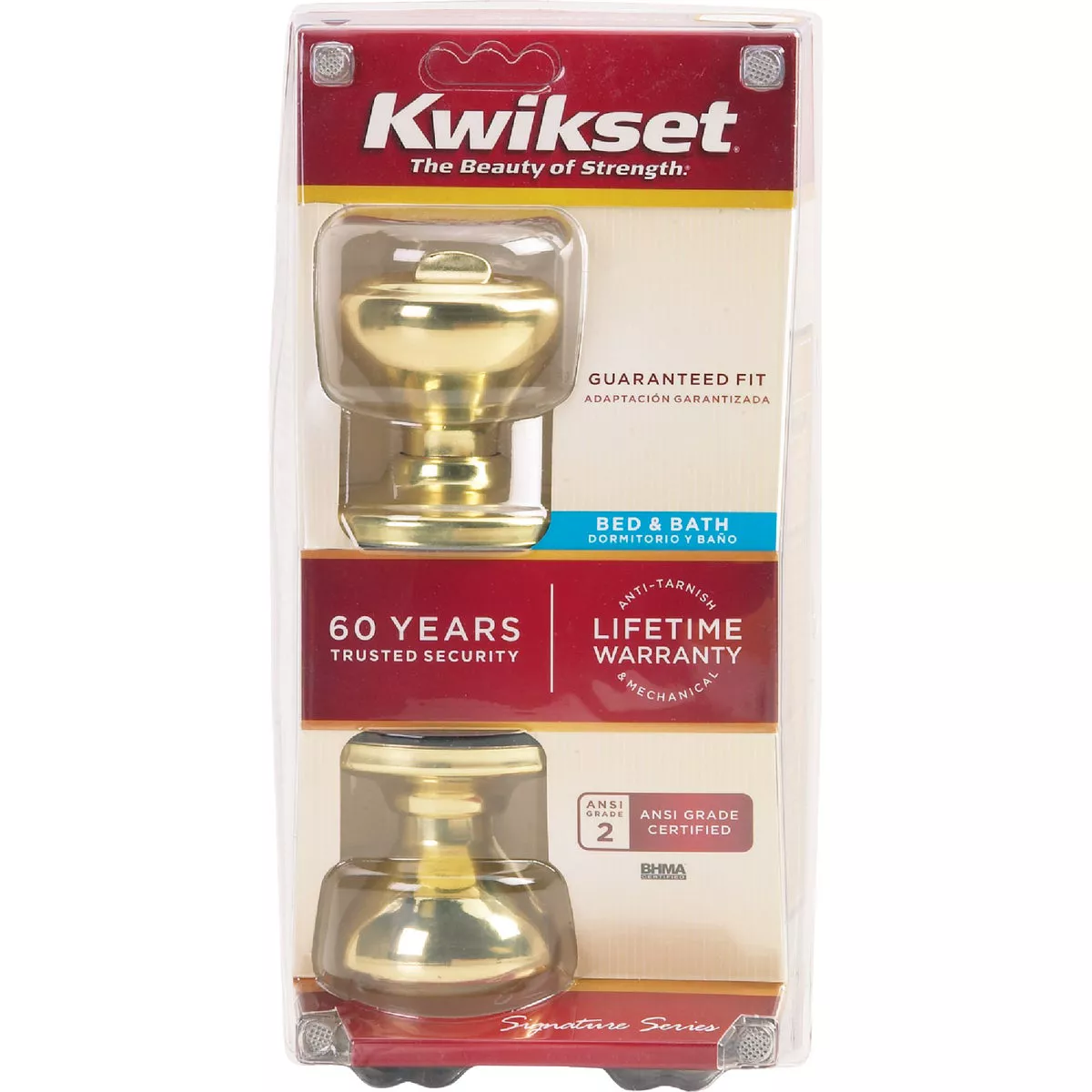 Kwikset Signature Series Polished Brass Bed & Bath Door Knob - photo 3
