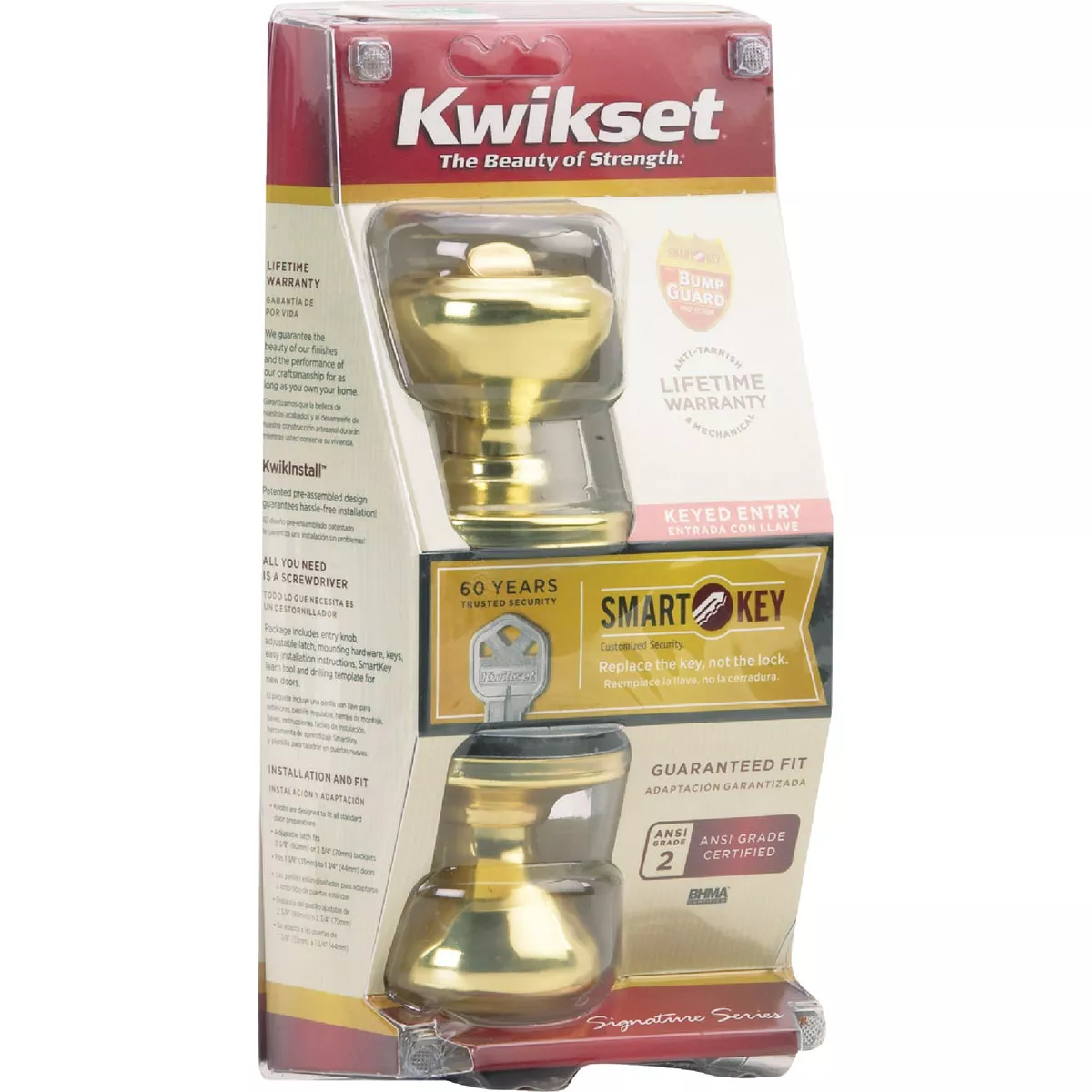 Kwikset Signature Series Polished Brass Cameron Entry Door Knob with SmartKey - photo 2