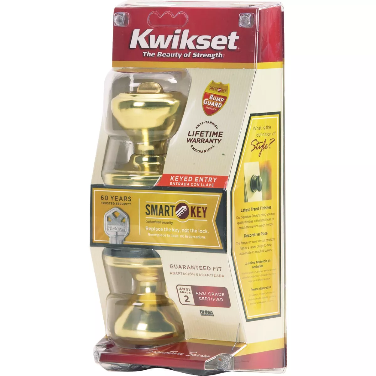 Kwikset Signature Series Polished Brass Cameron Entry Door Knob with SmartKey - photo 3