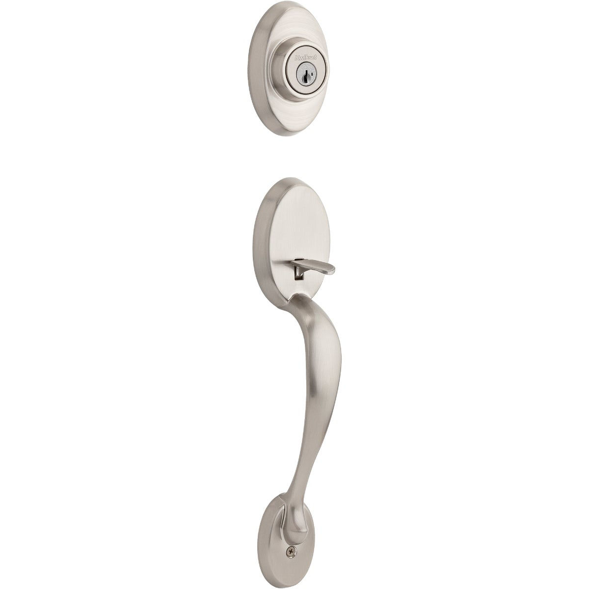 Kwikset Signature Series Chelsea Satin Nickel Entry Door Handleset with