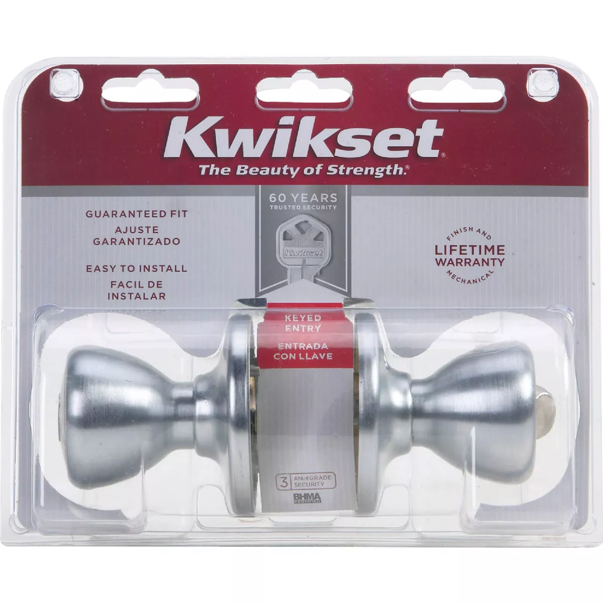Kwikset Tylo Satin Chrome Entry Door Knob - photo 2