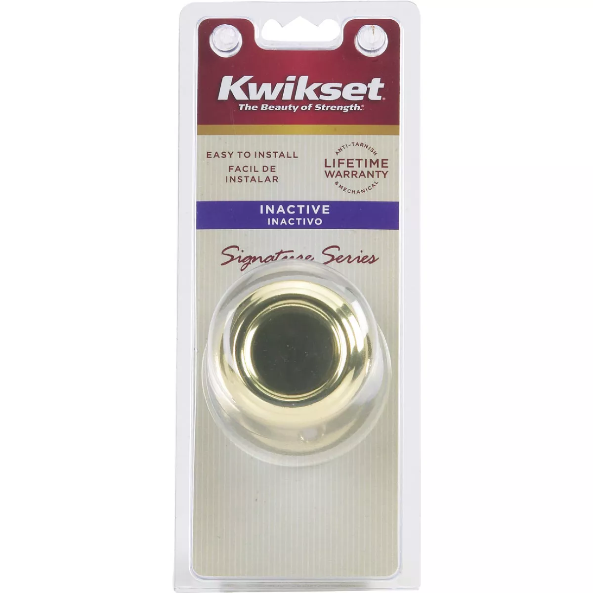 Kwikset Signature Series Polished Brass Cameron Dummy Door Knob - photo 2