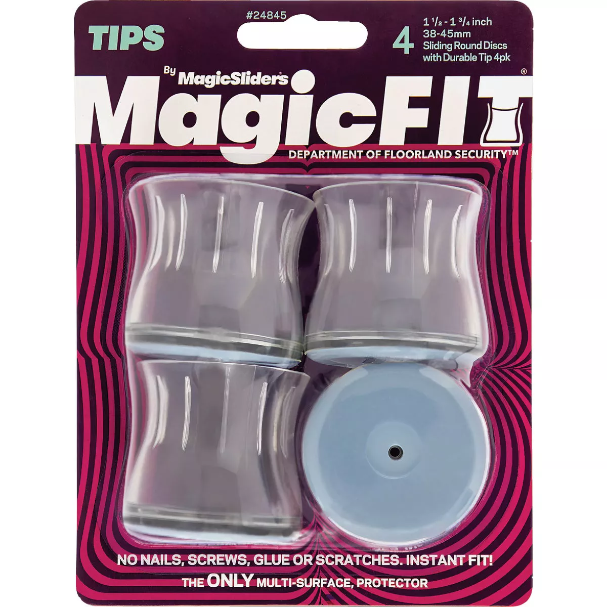 Magic Sliders Magic Fit 1-1/2 In. - 1-3/4 In. Round Slider (4-Pack ...