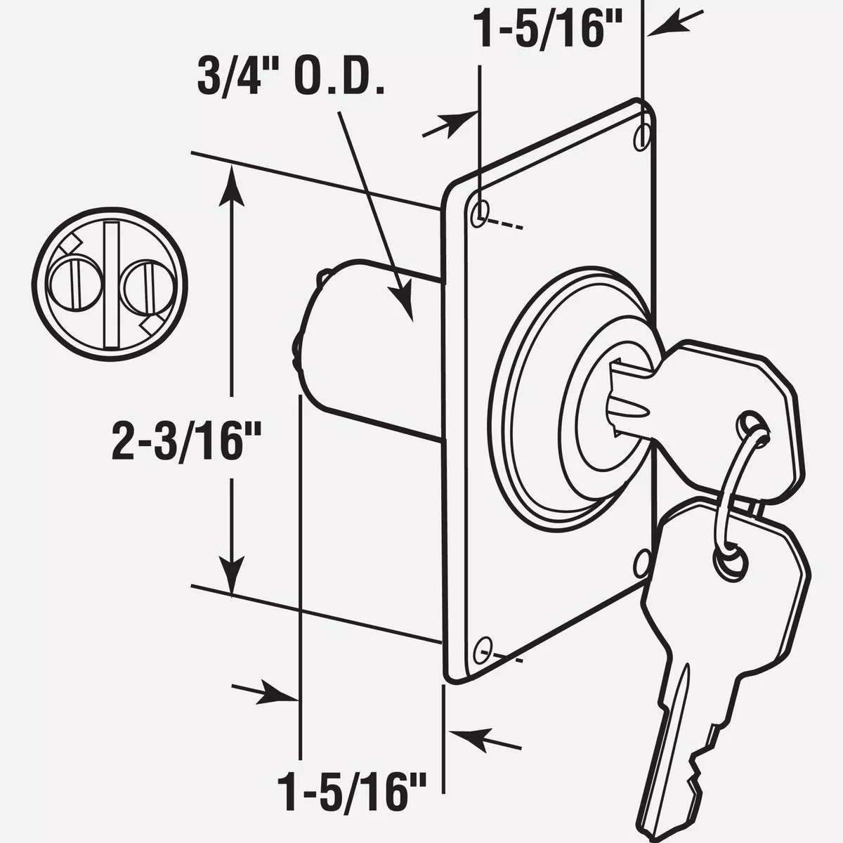 Prime-Line Garage Door Plastic Housing Electric Key Switch - photo 2