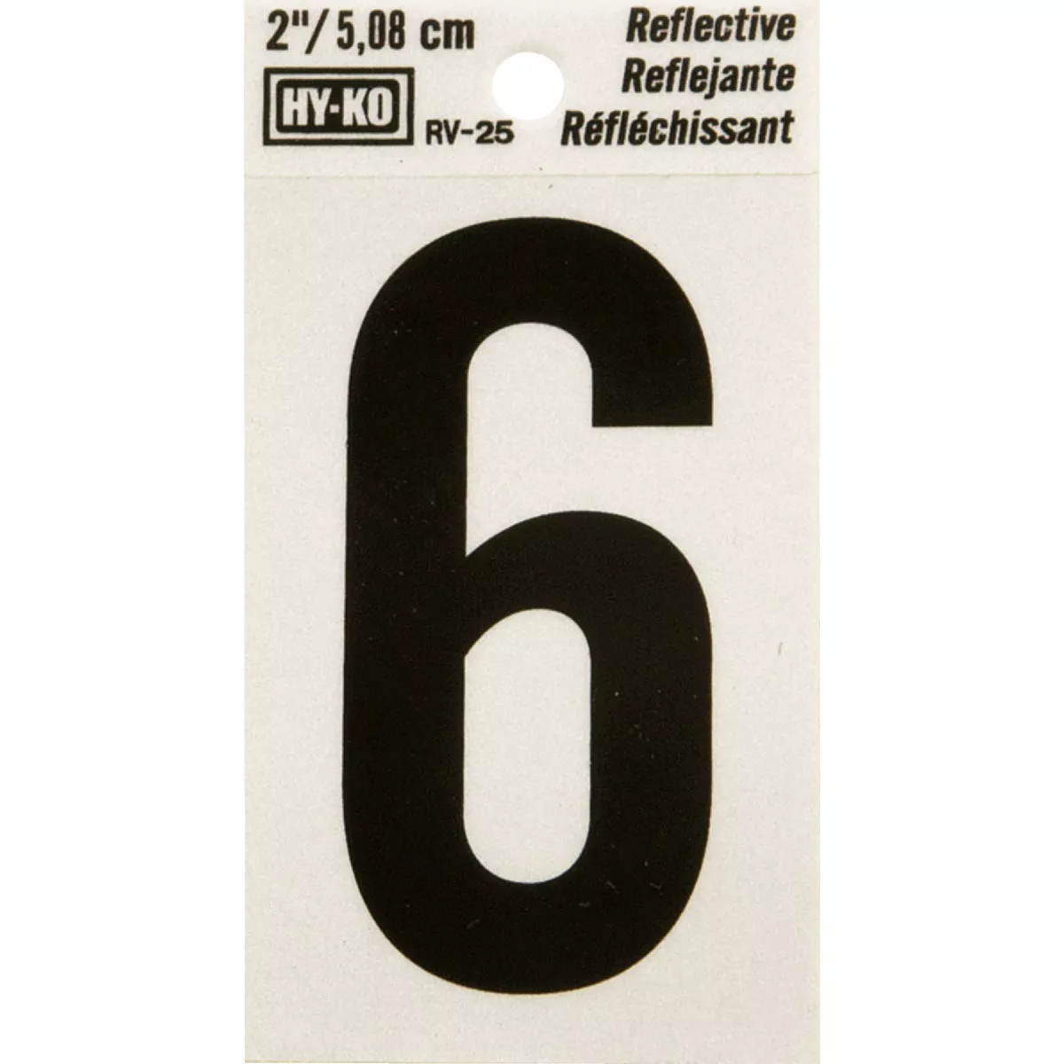 Hy-Ko Vinyl 2 In. Reflective Adhesive Number Six