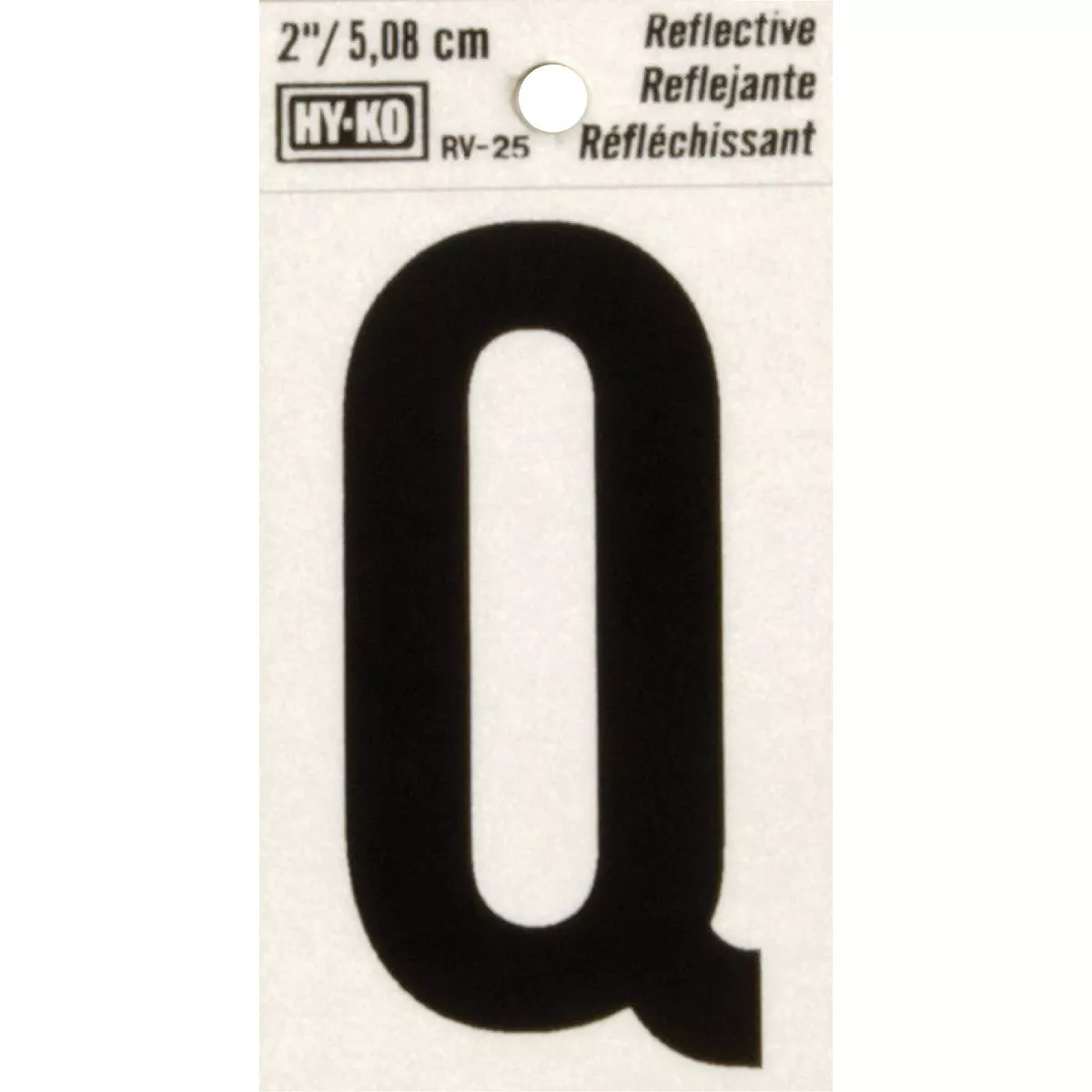 Hy-Ko Vinyl 2 In. Reflective Adhesive Letter, Q