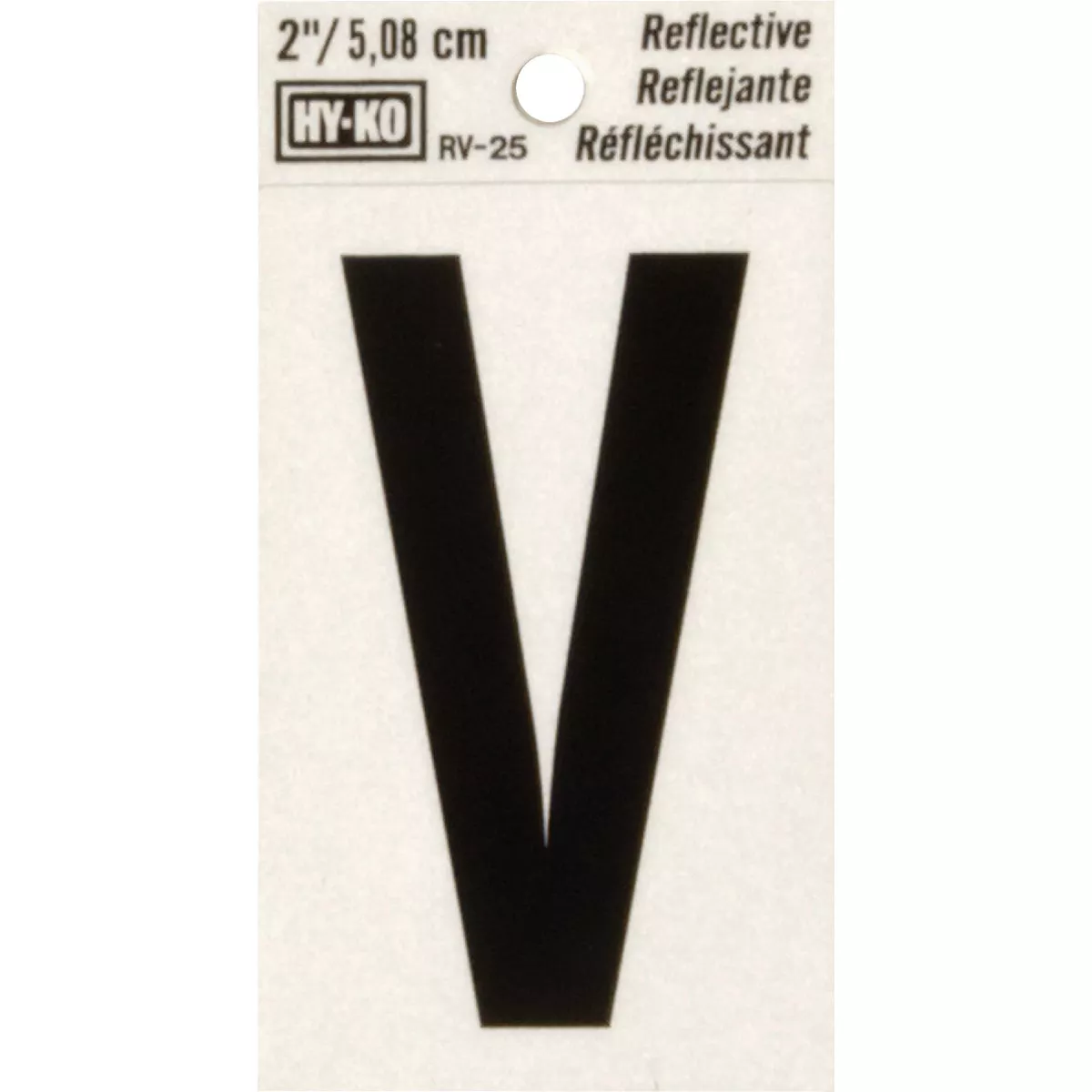 Hy-Ko Vinyl 2 In. Reflective Adhesive Letter, V