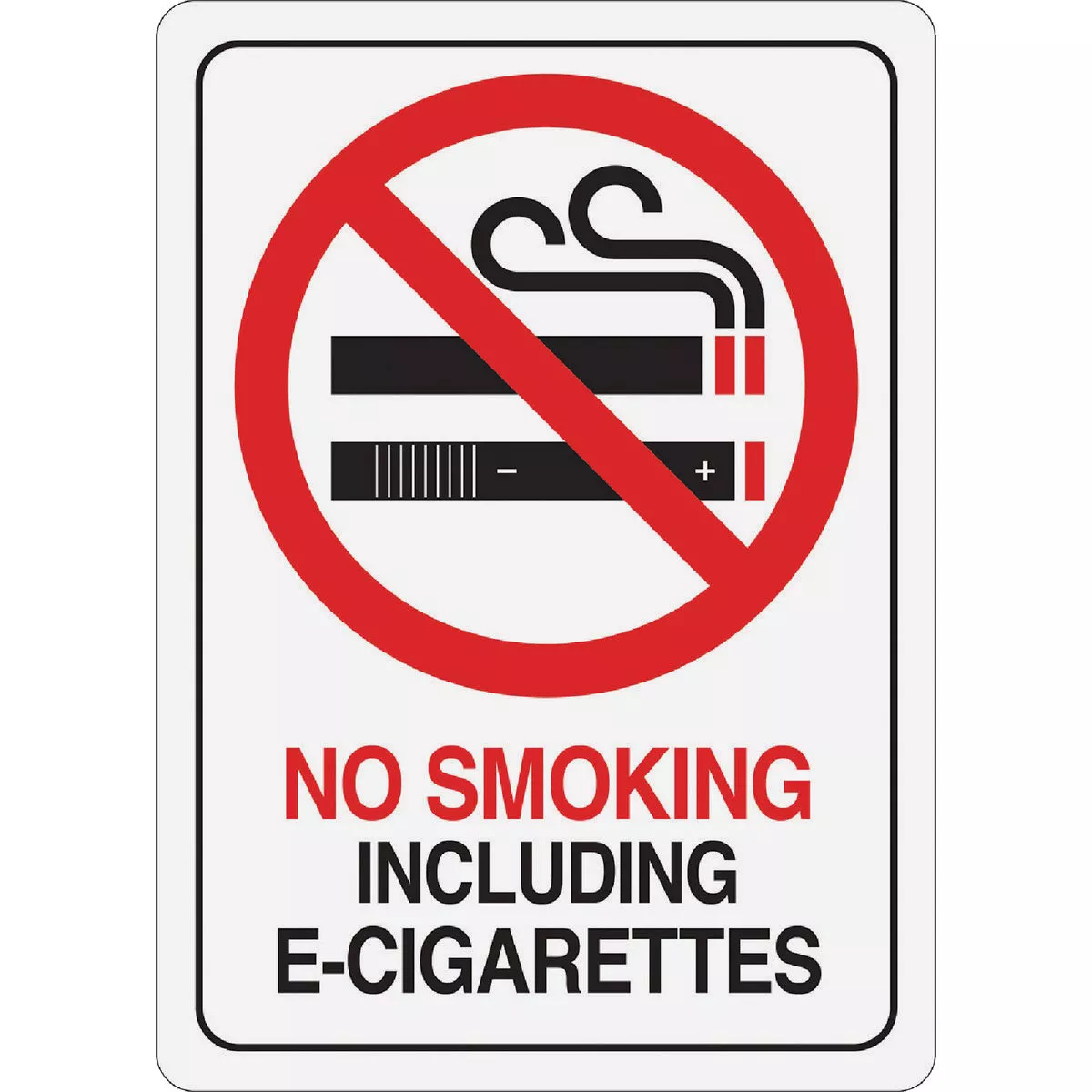 Hy-Ko Plastic Sign, No Smoking Including E-Cig