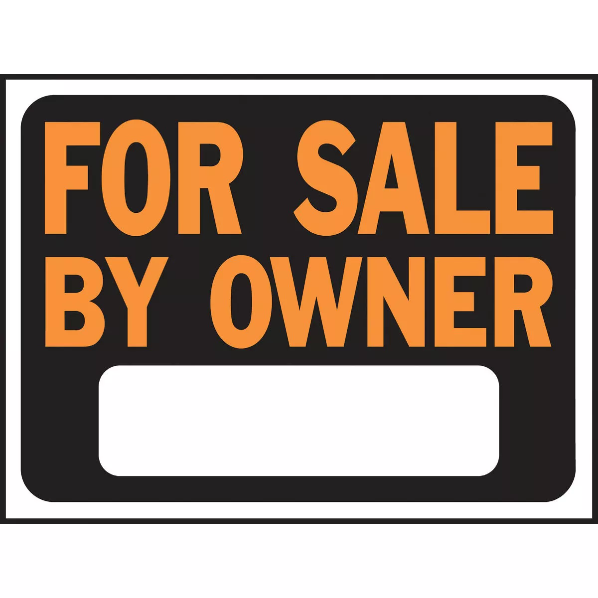 Hy-Ko 9x12 Plastic Sign, For Sale By Owner