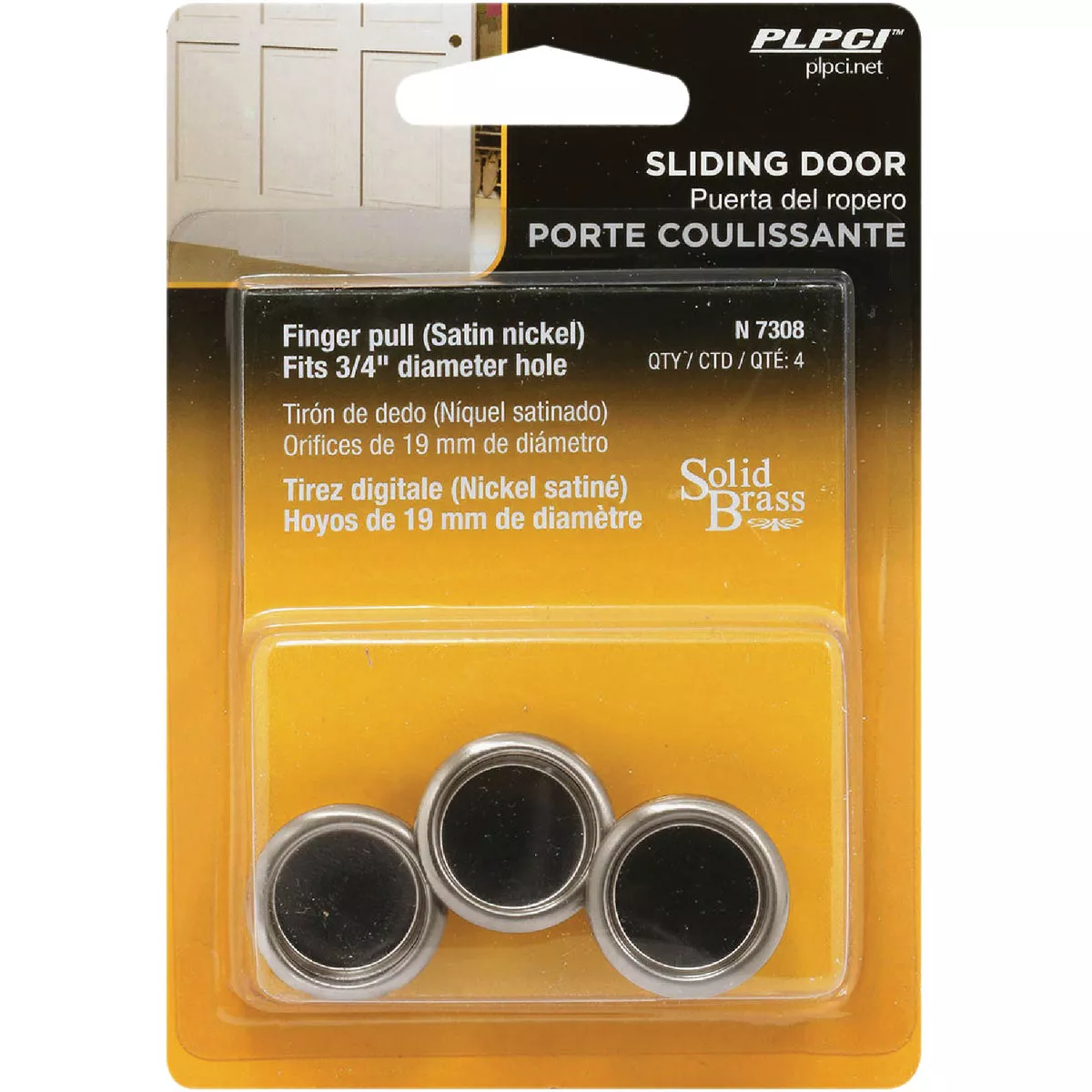 Prime-Line 3/4 In. Satin Nickel Door Finger Pull (4 Count) - photo 2