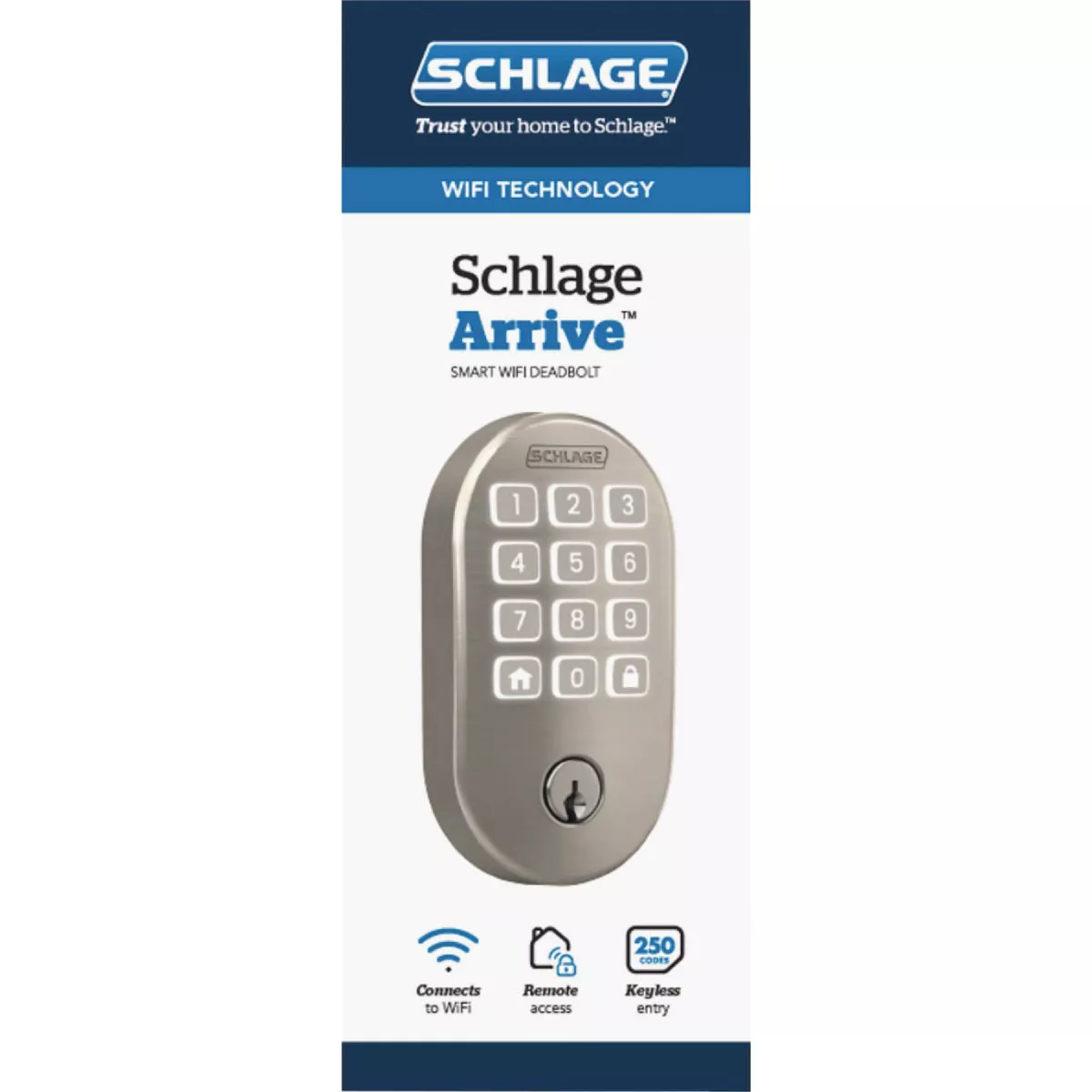 Schlage Arrive Remsen Satin Nickel Smart WiFi Deadbolt - photo 2