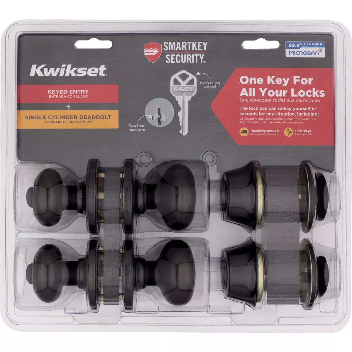 Kwikset Cove Venetian Bronze Combo Deadbolt and Door Knob Project Kit With SmartKey - photo 2