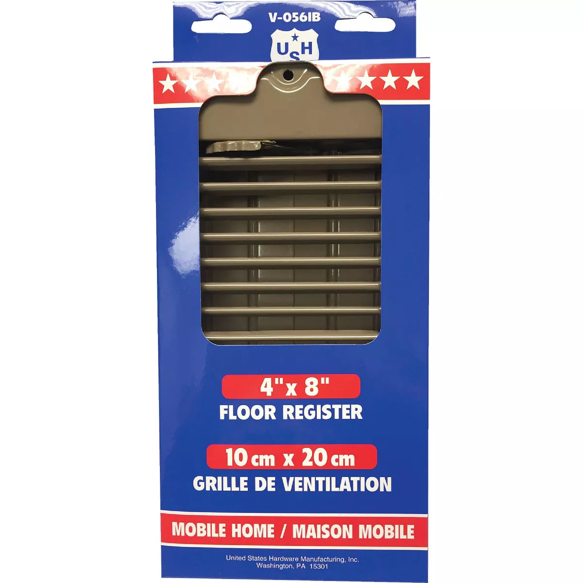 United States Hardware 4 In. x 8 In. x 1-5/16 In. Brown Steel Floor Register - photo 2