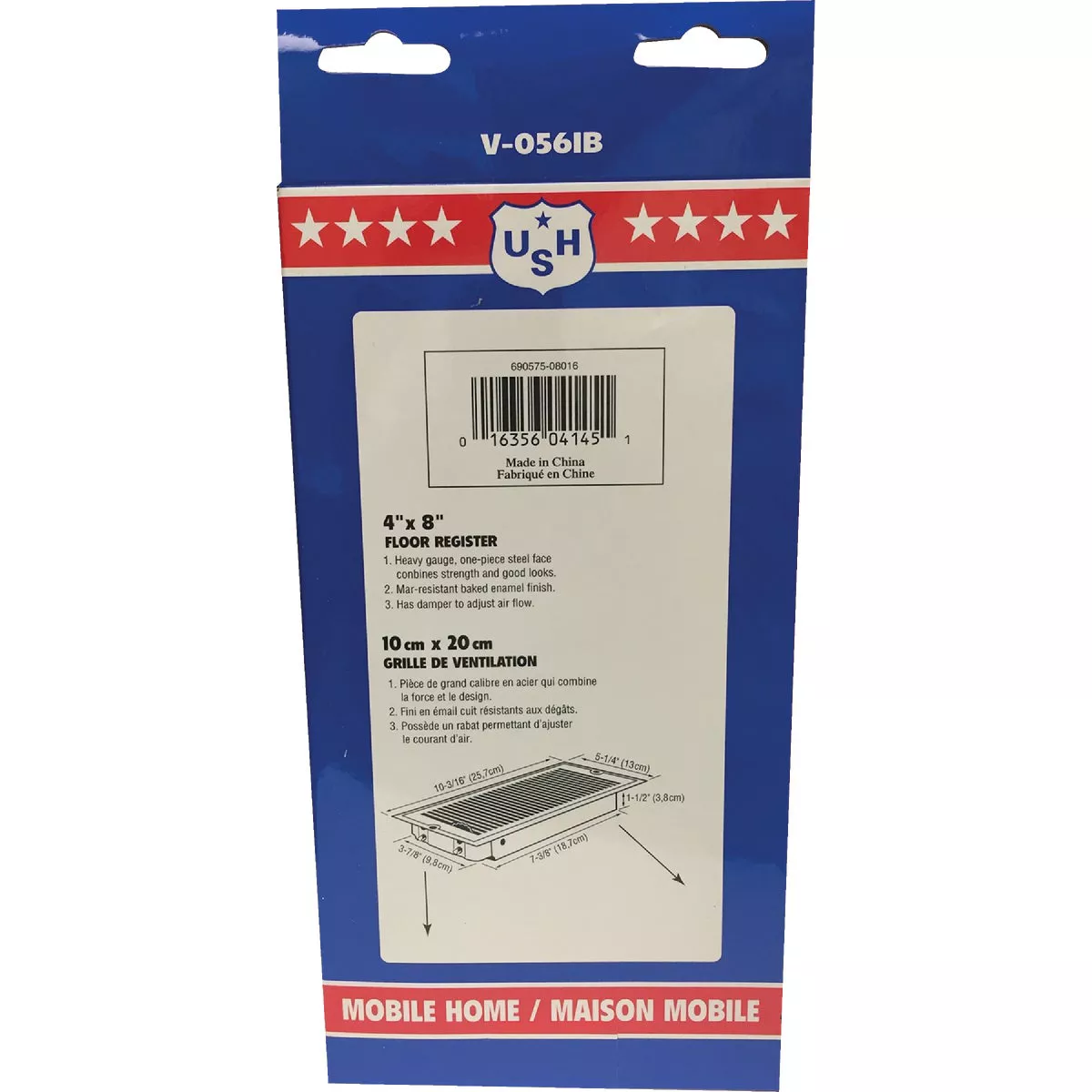 United States Hardware 4 In. x 8 In. x 1-5/16 In. Brown Steel Floor Register - photo 4