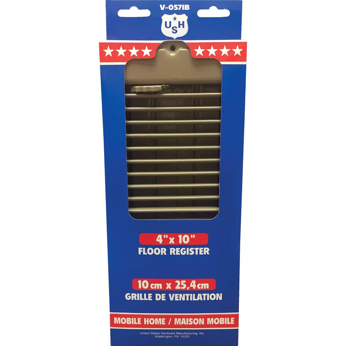 United States Hardware 4 In. x 10 In. x 1-5/16 In. Brown Steel Floor Register - photo 2