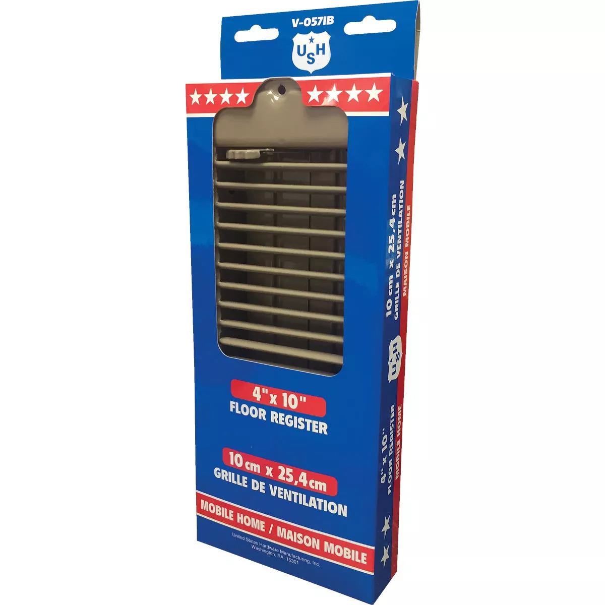 United States Hardware 4 In. x 10 In. x 1-5/16 In. Brown Steel Floor Register - photo 3