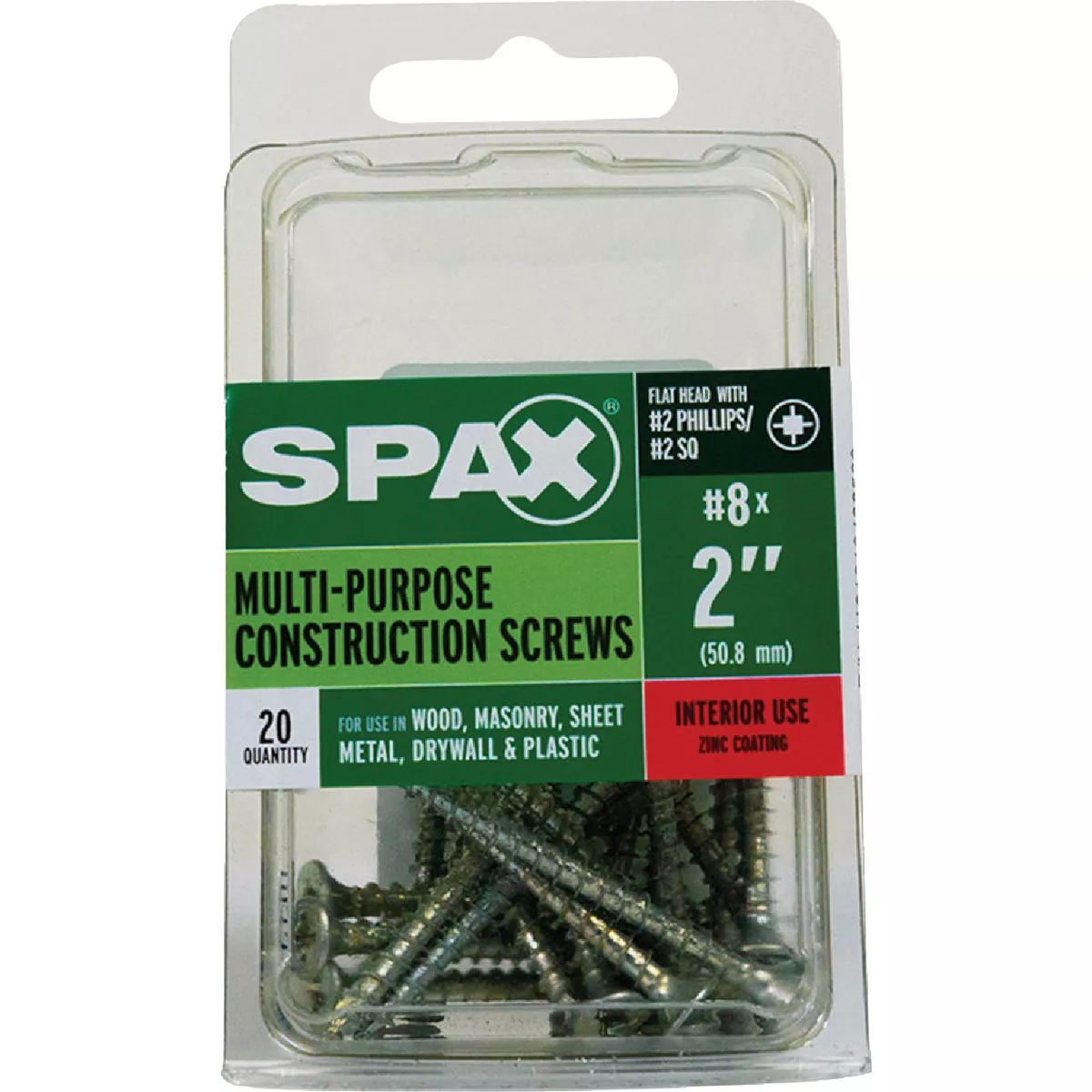 SPAX #8 x 2 In. Unidrive (Combo Drive) Flat Head Zinc (Interior) Multi-Purpose Construction Screw (20 Ct.) - photo 4