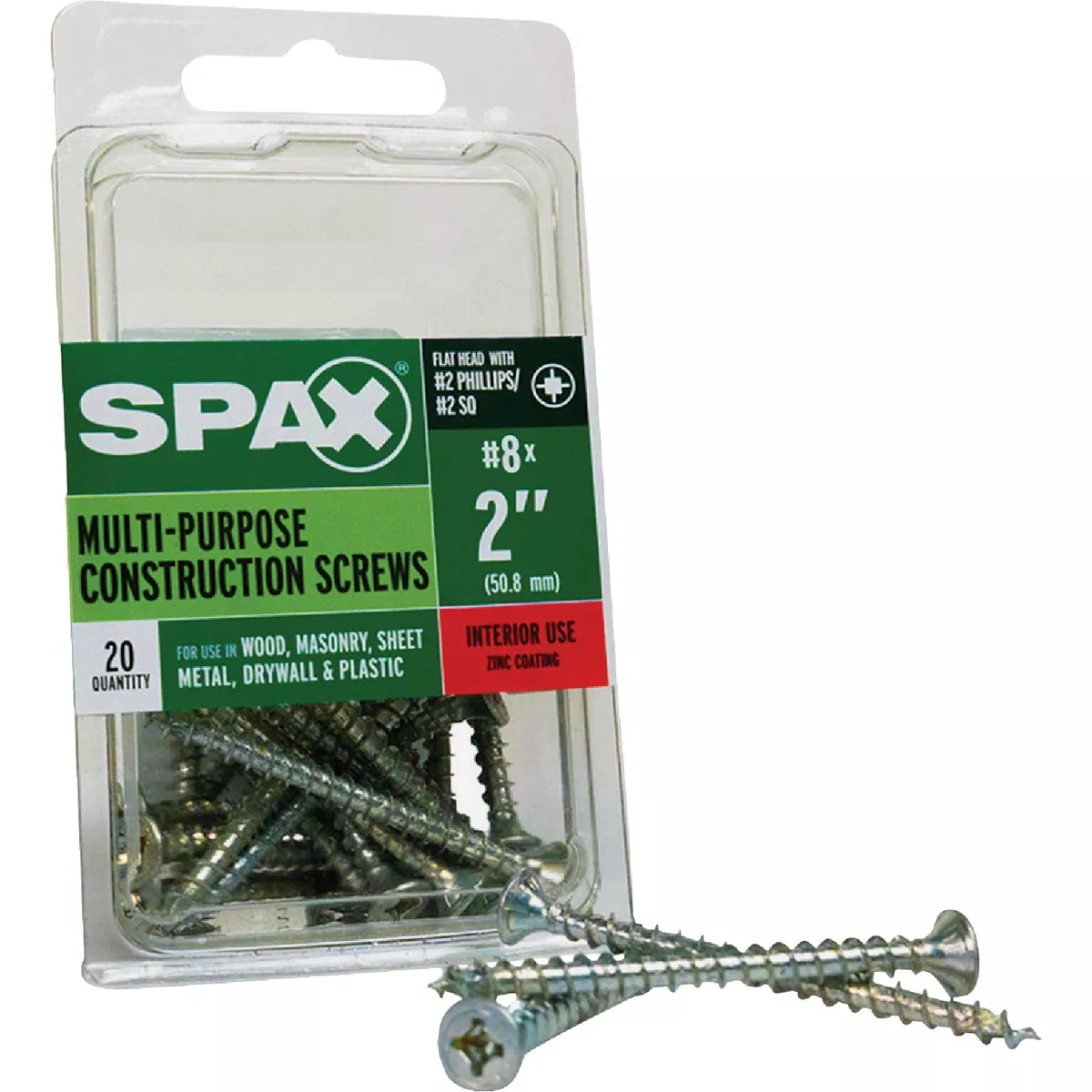 SPAX #8 x 2 In. Unidrive (Combo Drive) Flat Head Zinc (Interior) Multi-Purpose Construction Screw (20 Ct.) - photo 6