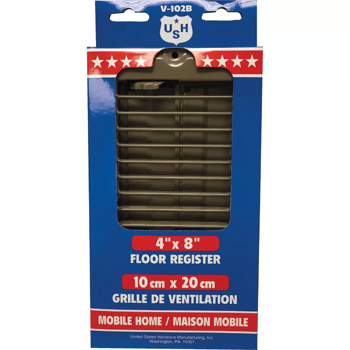 United States Hardware 4 In. x 8 In. x 9/16 In. Brown Steel Floor Register - photo 2