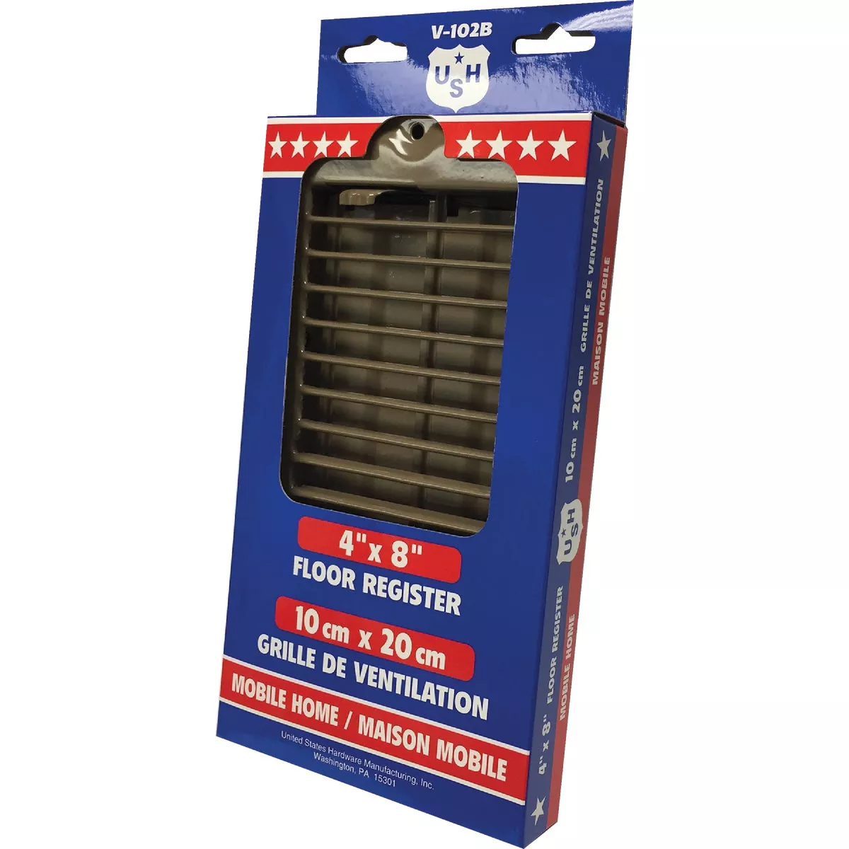 United States Hardware 4 In. x 8 In. x 9/16 In. Brown Steel Floor Register - photo 3