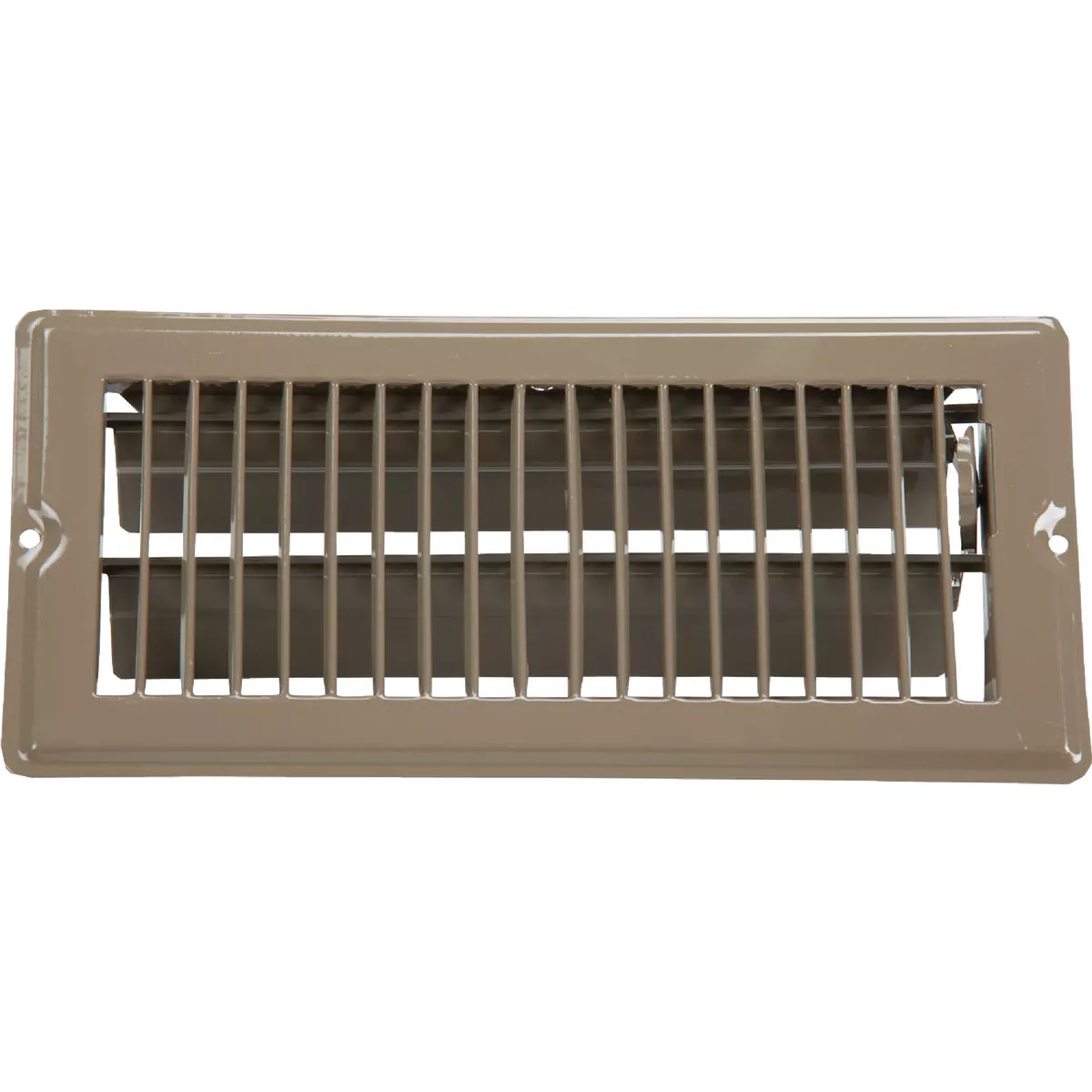 United States Hardware 4 In. x 10 In. x 11/16 In. Brown Steel Floor Register
