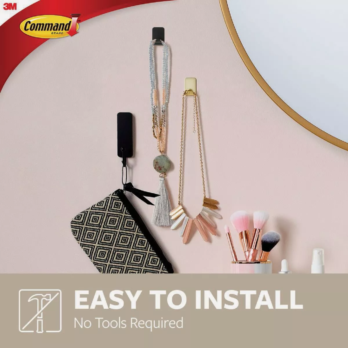 Command Small Matte Black Decorative Hook, 4 Hooks, 5 Strips - photo 4