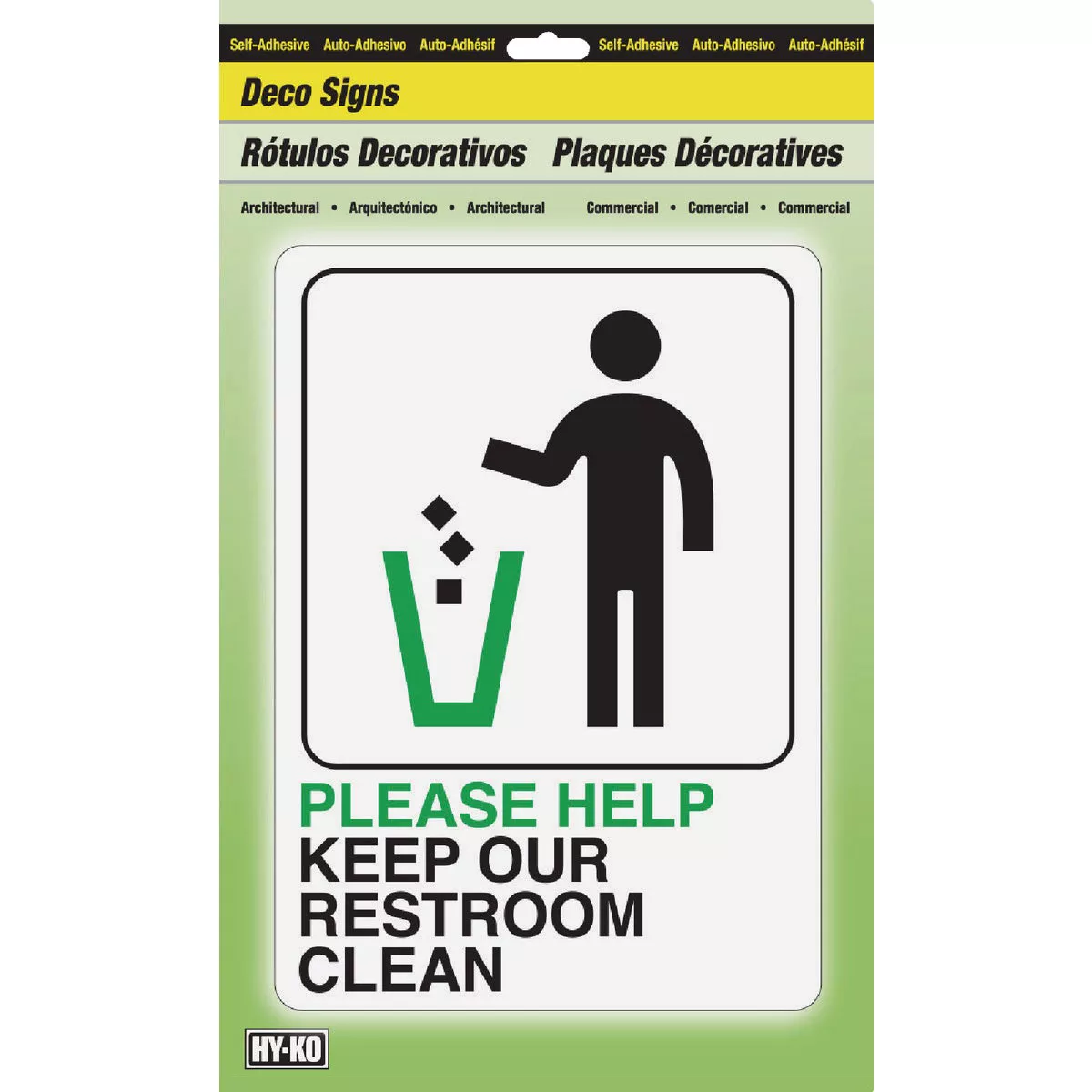 Hy-Ko Please Help Keep Restroom Clean Sign - photo 2