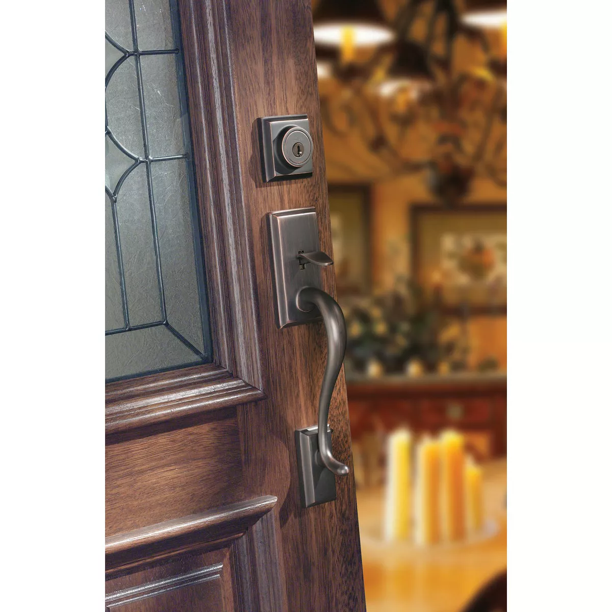Kwikset Signature Series Hawthorne Venetian Bronze Entry Door Handleset with Smartkey - photo 8
