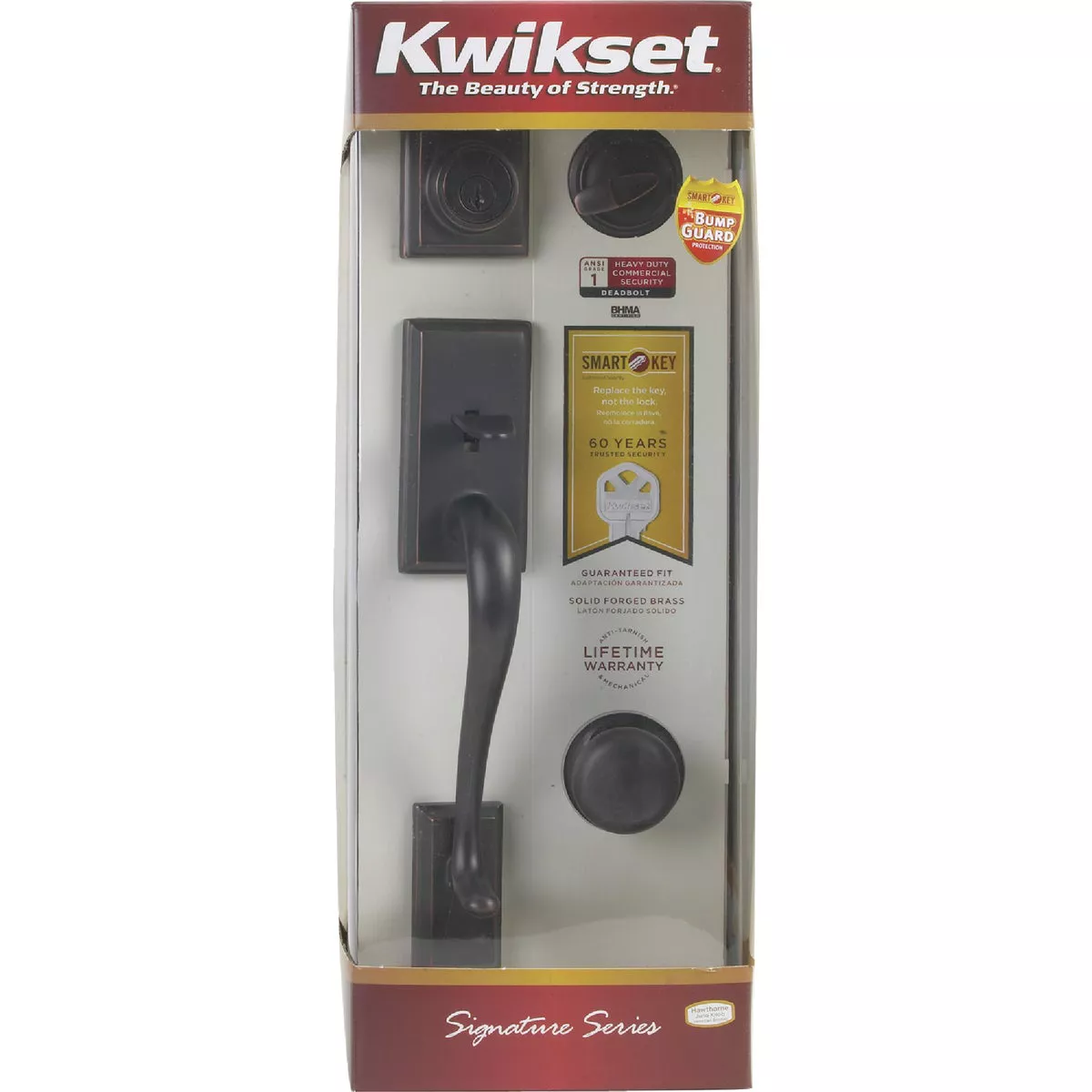 Kwikset Signature Series Hawthorne Venetian Bronze Entry Door Handleset with Smartkey - photo 3