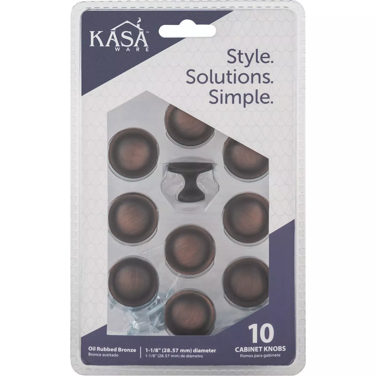 KasaWare 1-1/8 In. Diameter Brushed Oil Rubbed Bronze Cabinet Knob (10-Pack) - photo 2