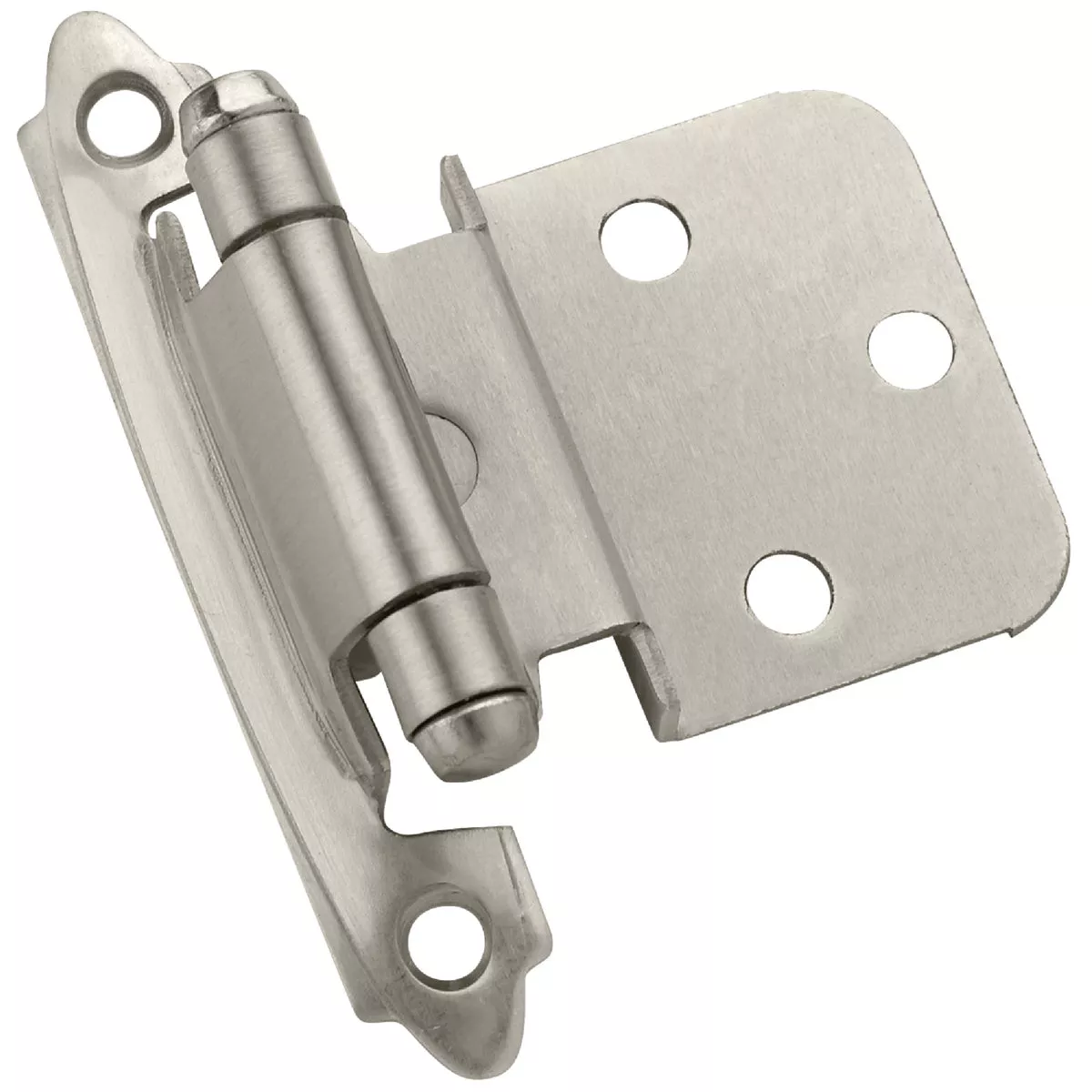 Amerock 3/8 In. Satin Nickel Self-Closing Inset Hinge, (2-Pack)