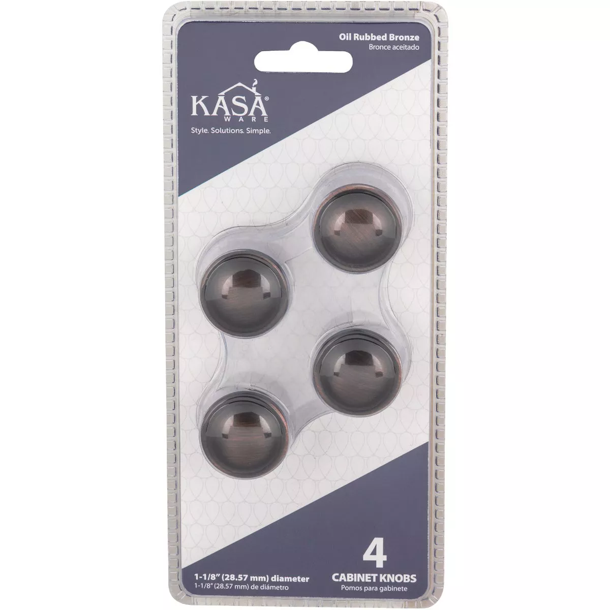 KasaWare 1-1/8 In. Diameter Brushed Oil Rubbed Bronze Cabinet Knob (4-Pack) - photo 2