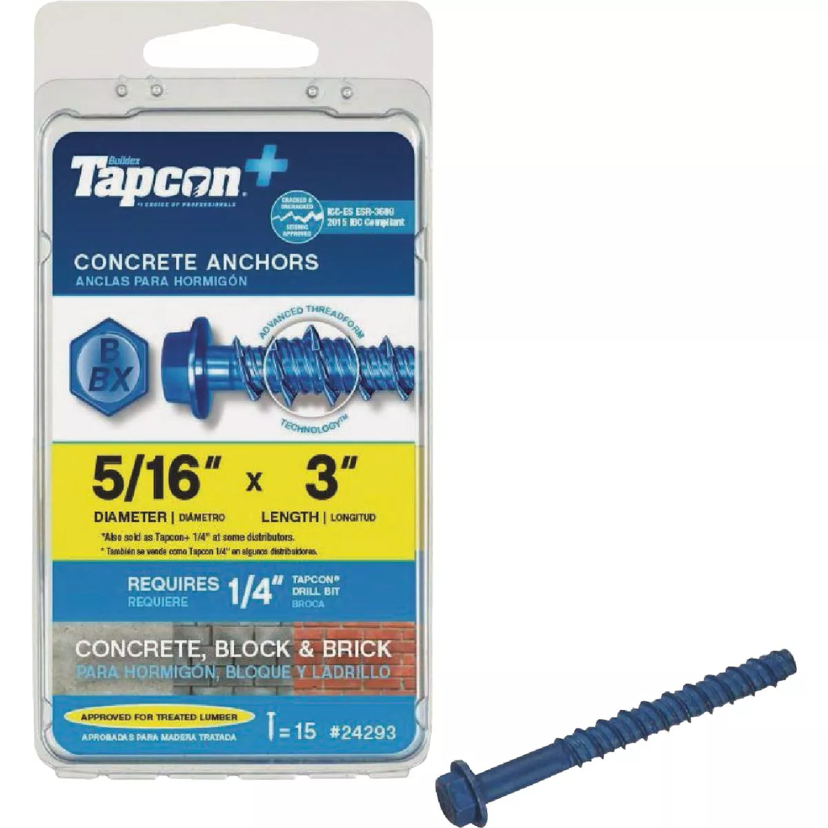 Tapcon 5/16 In. x 3 In. Hex Washer Concrete Screw Anchor (15 Ct.)