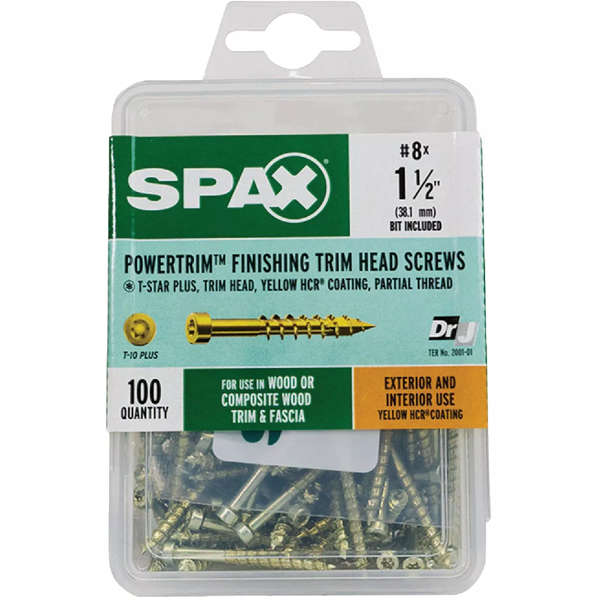 SPAX 8 x 1-1/2 In. PT HCR (Exterior Rated) Yellow Trim Screw (100-Count) - photo 4
