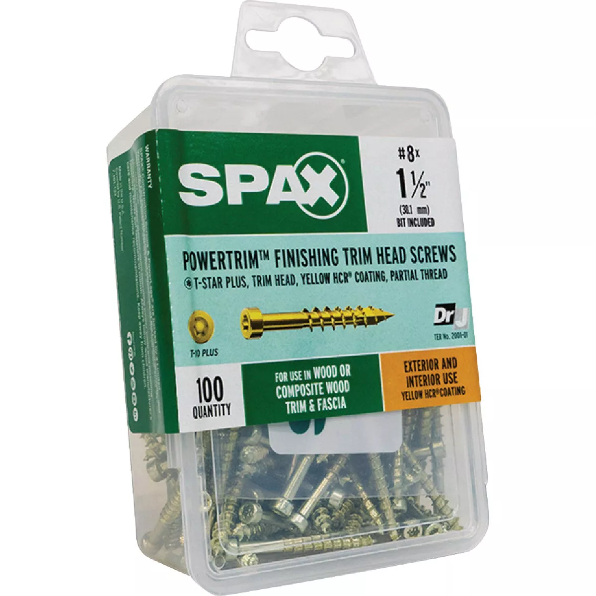 SPAX 8 x 1-1/2 In. PT HCR (Exterior Rated) Yellow Trim Screw (100-Count) - photo 6