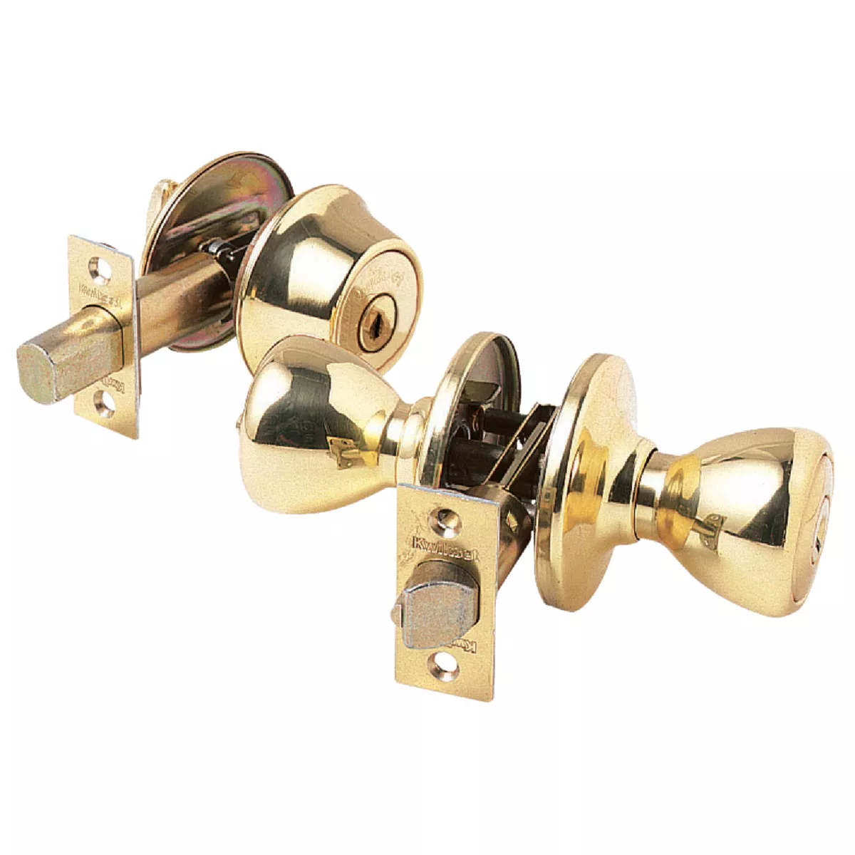 Kwikset Polished Brass Deadbolt and Door Knob Combo - photo 2