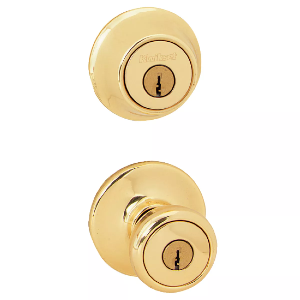 Kwikset Polished Brass Deadbolt and Door Knob Combo - photo 3