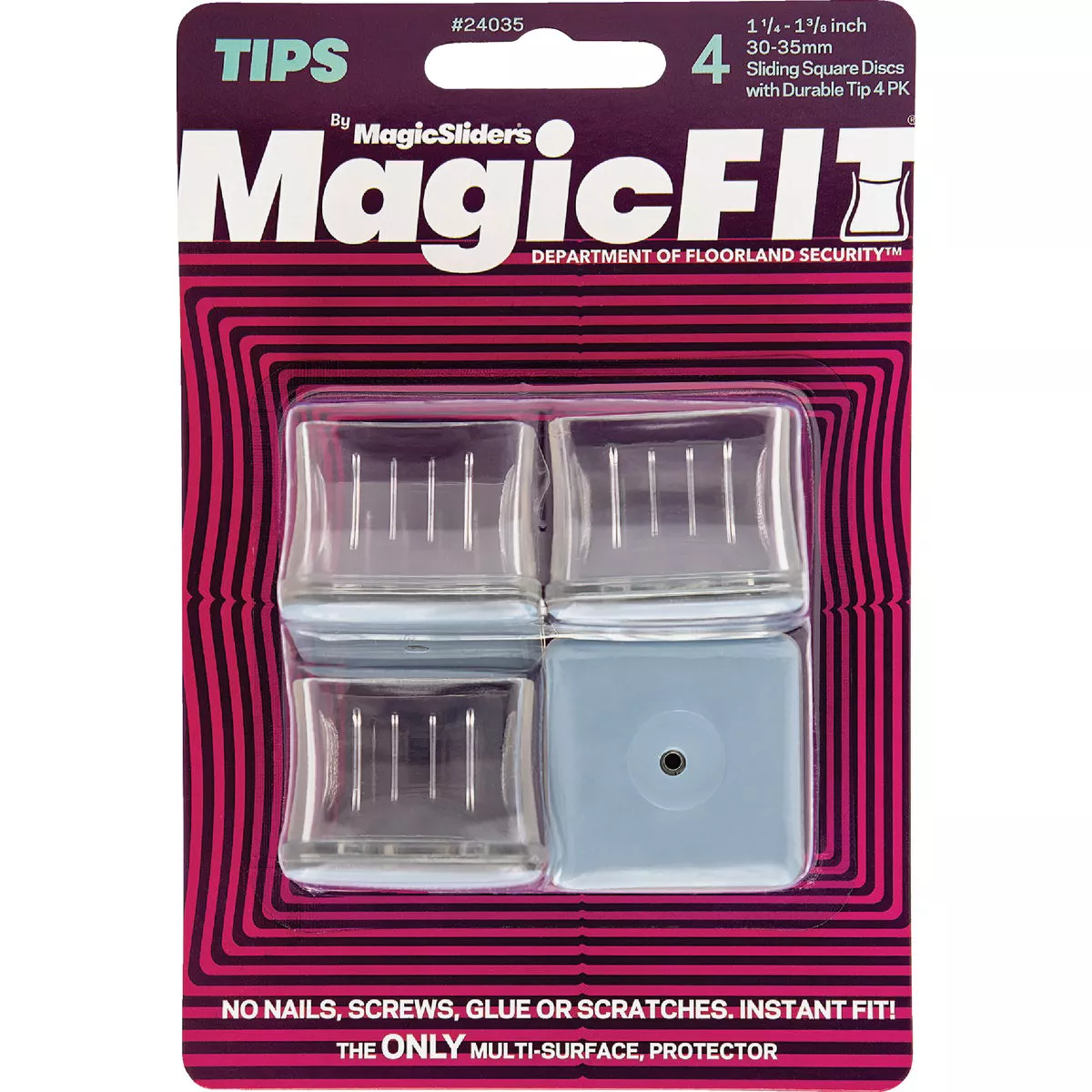 Magic Sliders Magic Fit 1-1/4 In. - 1-3/8 In. Square Slider (4-Pack) - photo 2