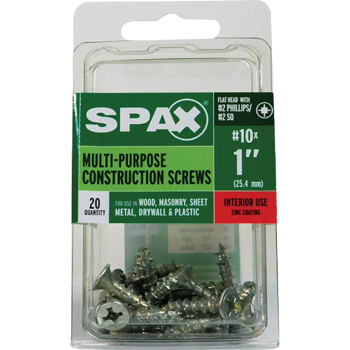 SPAX #10 x 1 In. Unidrive (Combo Drive) Flat Head Zinc (Interior) Multi-Purpose Construction Screw (20 Ct.) - photo 4