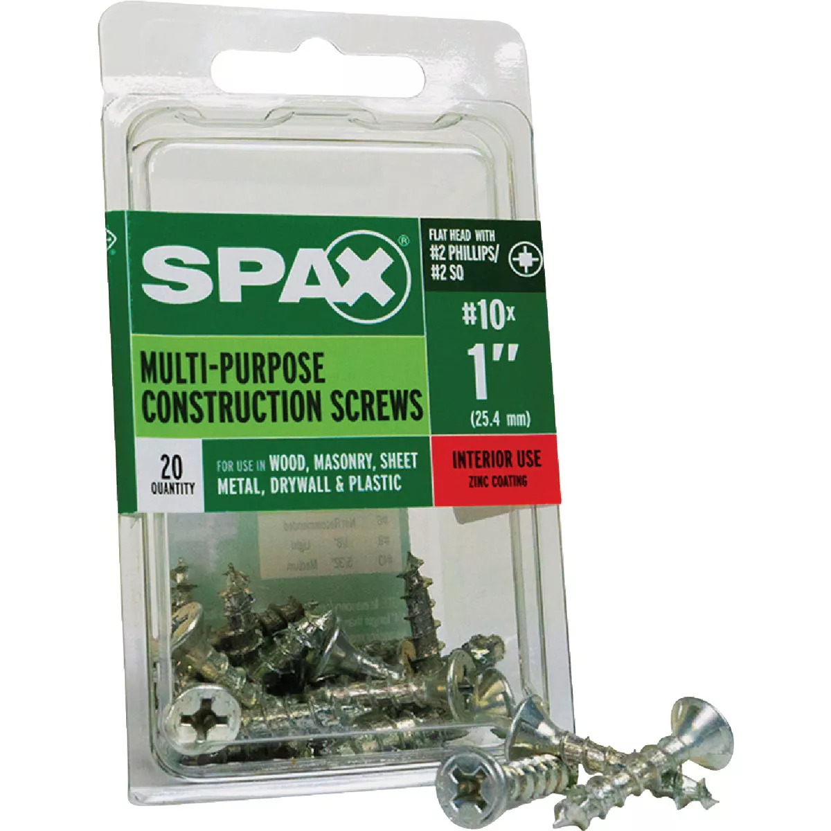 SPAX #10 x 1 In. Unidrive (Combo Drive) Flat Head Zinc (Interior) Multi-Purpose Construction Screw (20 Ct.) - photo 6