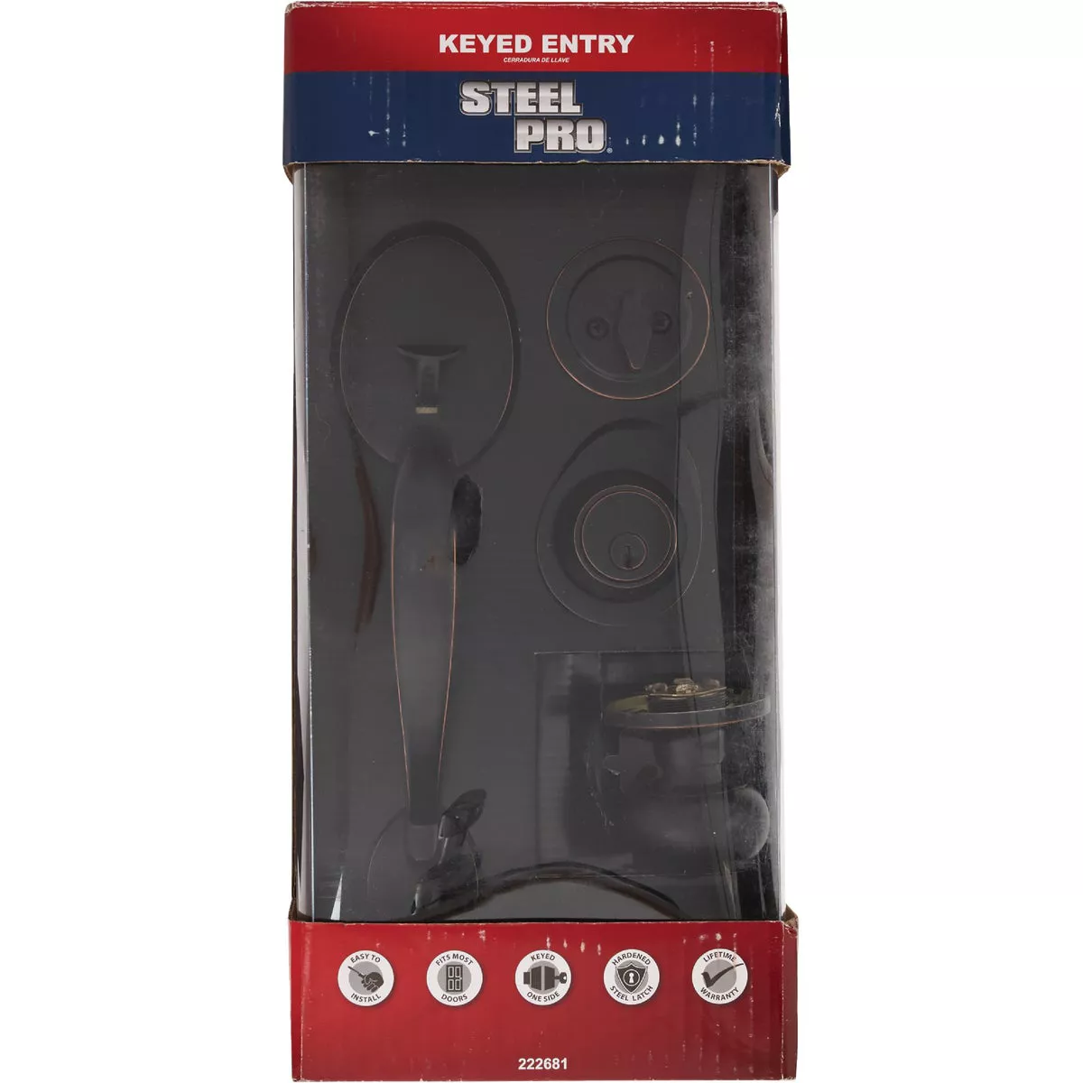 Steel Pro Oil Rubbed Bronze Entry Door Handleset with Half Round Interior Knob - photo 2