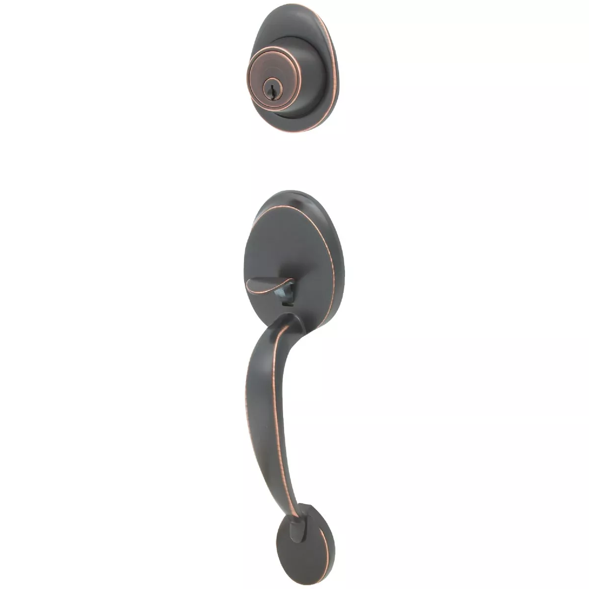 Steel Pro Oil Rubbed Bronze Entry Door Handleset with Half Round Interior Knob - photo 3