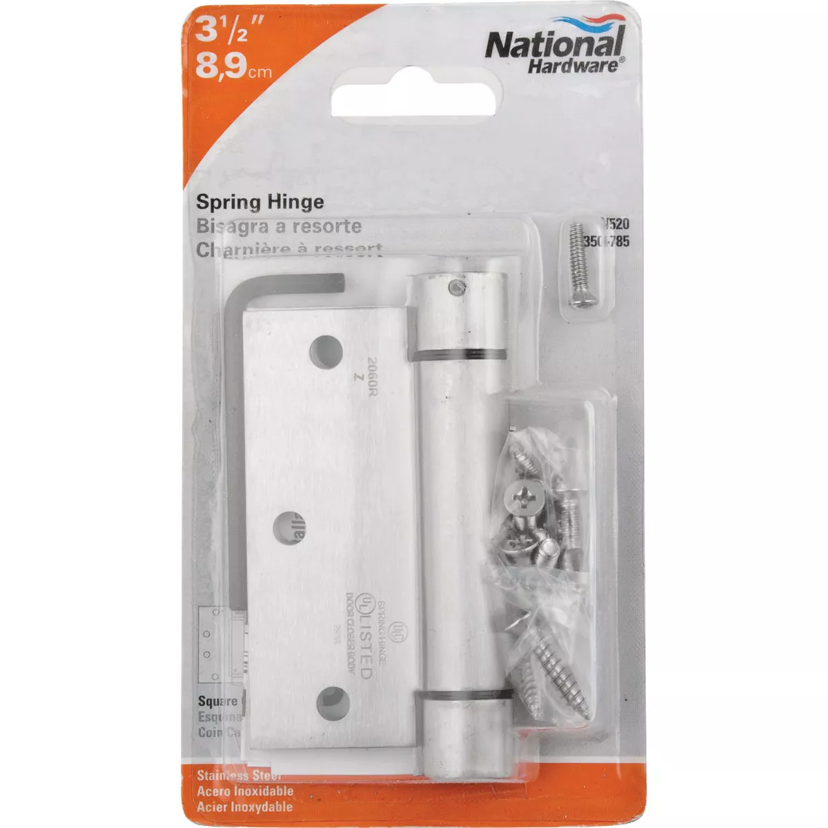 National Hardware 3-1/2 In. Stainless Steel Spring Hinge - photo 2