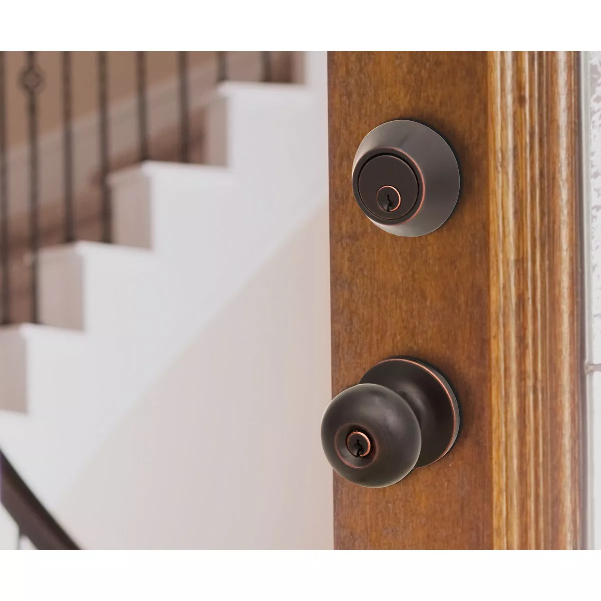 Steel Pro Oil Rubbed Bronze Deadbolt and Door Knob Combo - photo 4