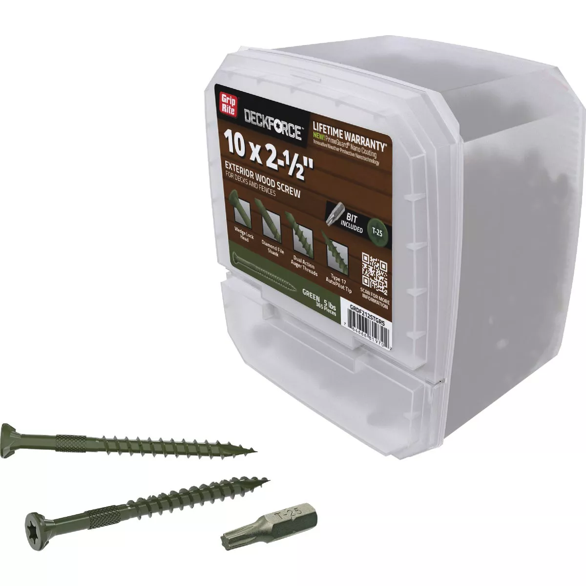 Grip-Rite DeckForce PrimeGuard Nano #9 x 2 In. Star Drive Green Screw (5 Lb.) - photo 2