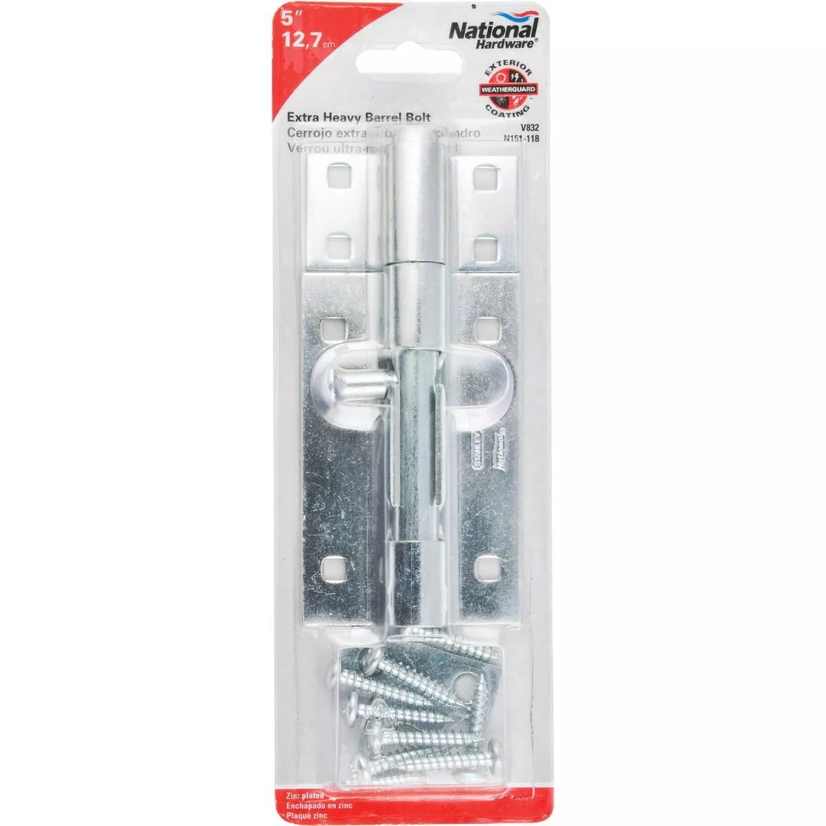 National Hardware 5 In. Zinc Extra Heavy Door Barrel Bolt - photo 2